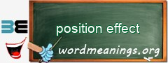 WordMeaning blackboard for position effect